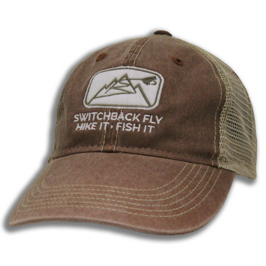 Switchback Fly Logo Unstructured Hat Coffee/Khaki